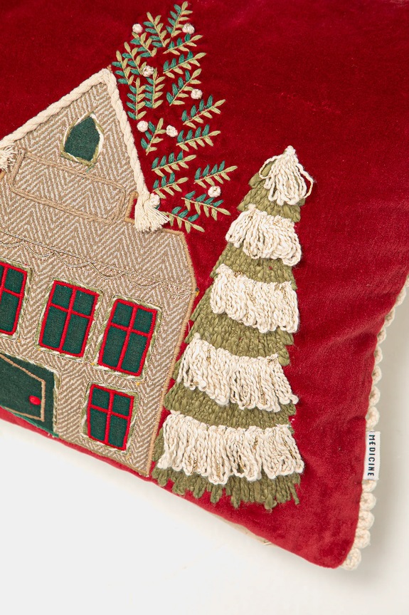 Διακοσμητική μαξιλαροθήκη Medicine μπορντό RW25-PSU813