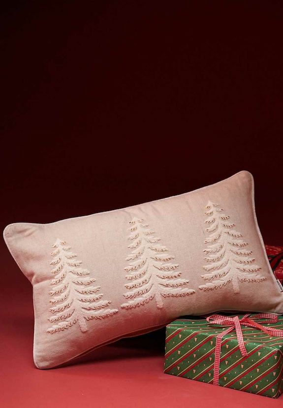 Poszewka dekoracyjna na poduszkę z aplikacją 35 x 60 cm beżowy RW25-PSU838