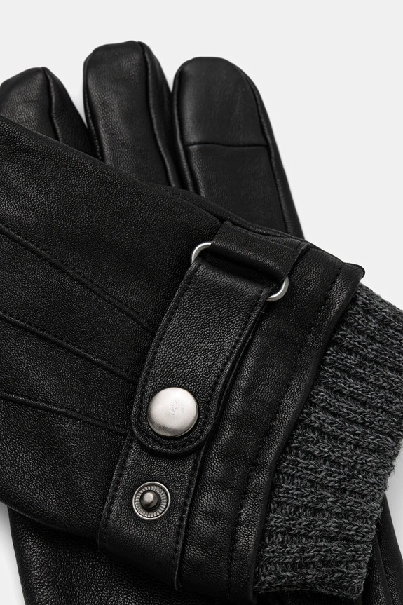 Doplnky Kožené rukavice so sťahovacou šnúrkou RW25-REM707 čierna