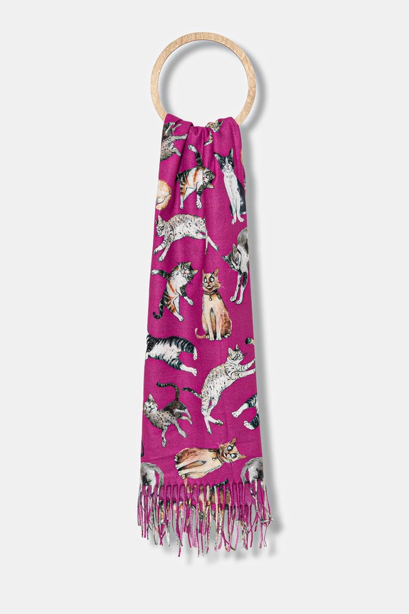 Szal damski w koty tkanina multicolor RW25-SAD401