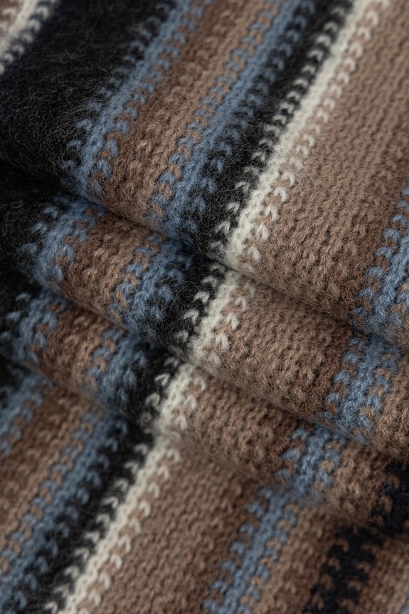 Akcesoria Szal z domieszką wełny męski w pasy RW25-SAM704 multicolor