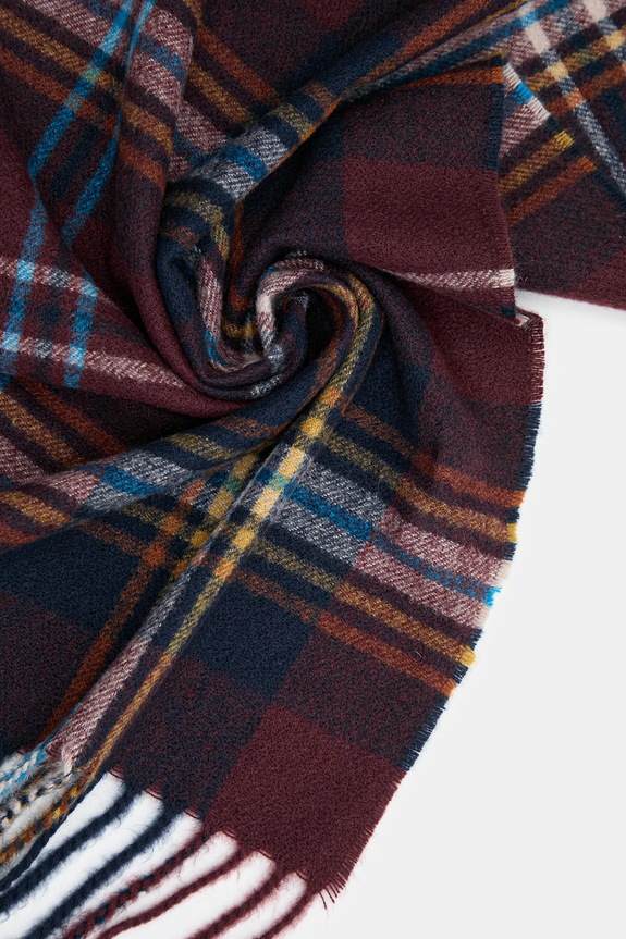 Szal męski w kratę z wiskozą multicolor RW25-SAM900