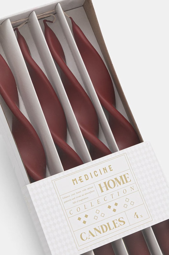 Świeca dekoracyjna stożkowa (4-pack) RW25-SCU409 bordowy RW25