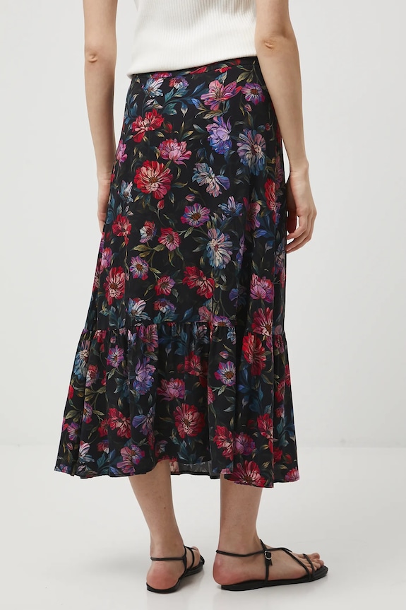 Oblečenie Sukňa vzorované z viskózy midi RW25-SDD030 čierna