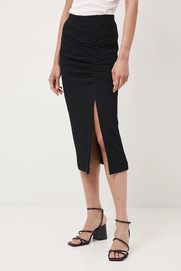 Spódnica damska midi z rozcięciem RW25-SDD301 czarny RW25