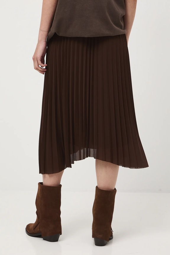 Odzież Spódnica damska midi plisowana RW25-SDD405 brązowy