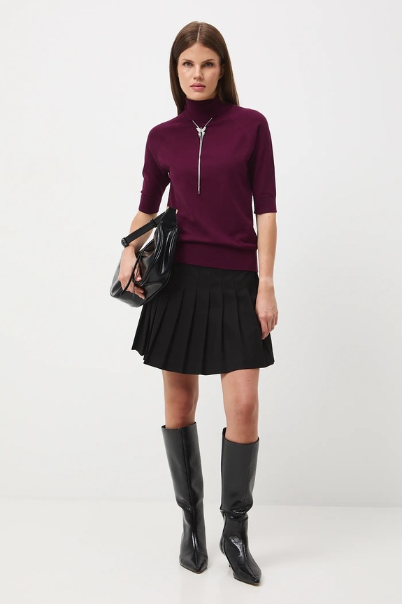 Spódnica damska mini gładka rozkloszowany czarny RW25-SDD603