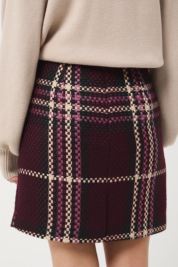 Oblečenie Sukňa mini kockovaný RW25-SDD607 burgundské