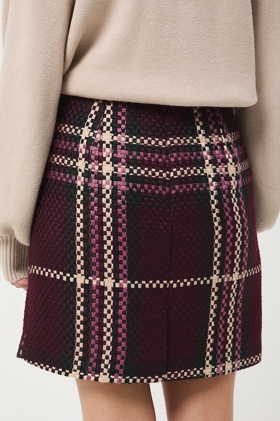 Oblečenie Sukňa mini kockovaný RW25-SDD607 burgundské