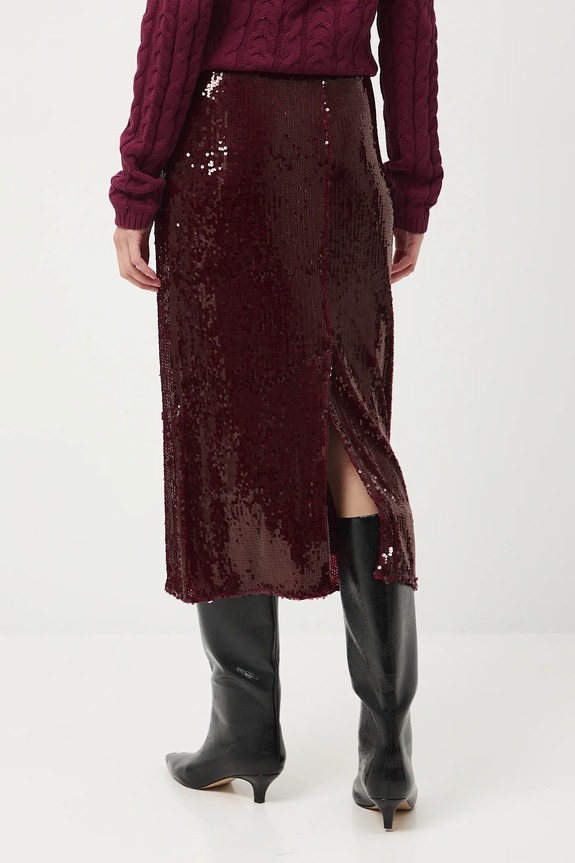 Sukňa midi s flitrami burgundské RW25-SDD704