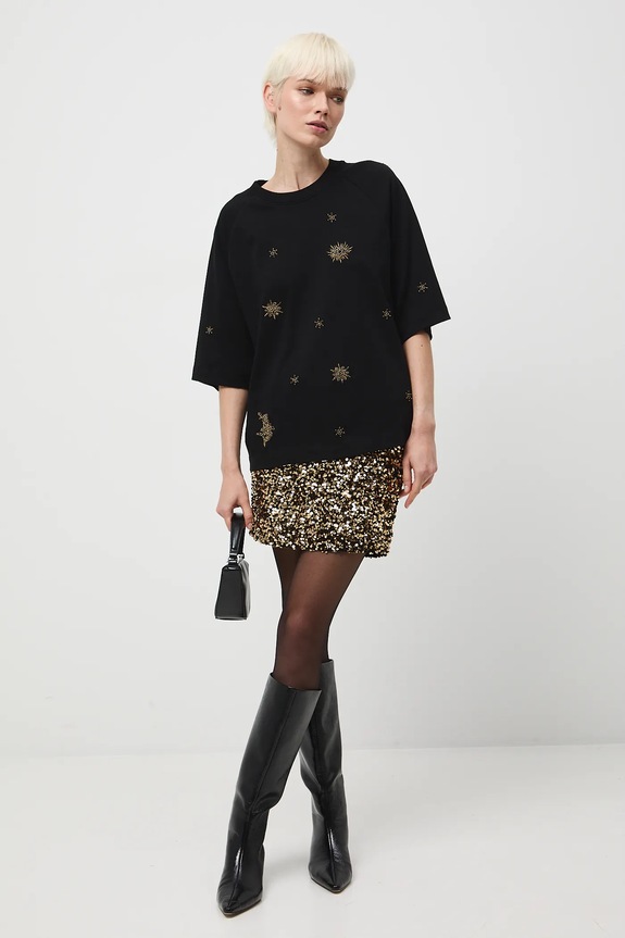 Sukně dámská mini z flitrů RW25-SDDA08 zlatá RW25