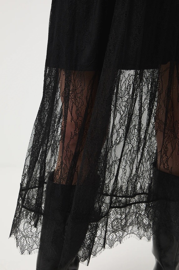 Spódnica damska maxi koronkowa RW25-SDDB04 czarny