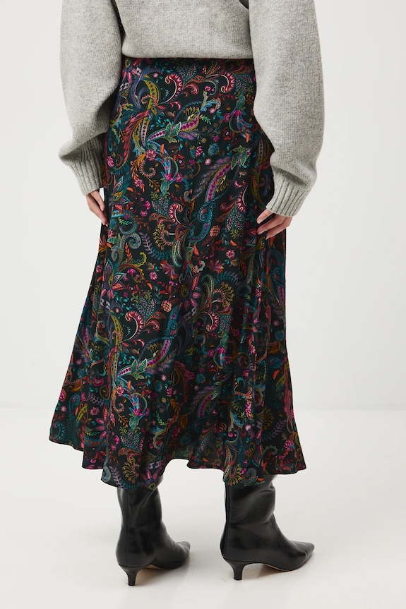 Odzież Spódnica damska midi z wiskozy wzorzysta RW25-SDDC00 multicolor