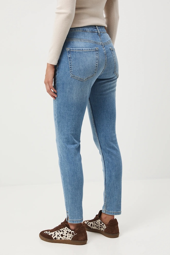 Odzież Jeansy damskie slim z efektem sprania RW25-SJD500 niebieski