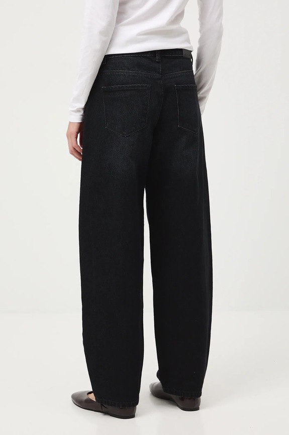 Odzież Jeansy bawełniane damskie slouchy z efektem sprania RW25-SJD707 czarny