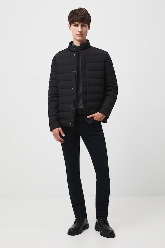 Jeansy męskie slim z paskiem RW25-SJM032 granatowy RW25