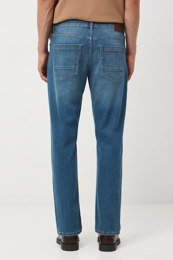 Odzież Jeansy męskie regular z efektem sprania RW25-SJM070 niebieski