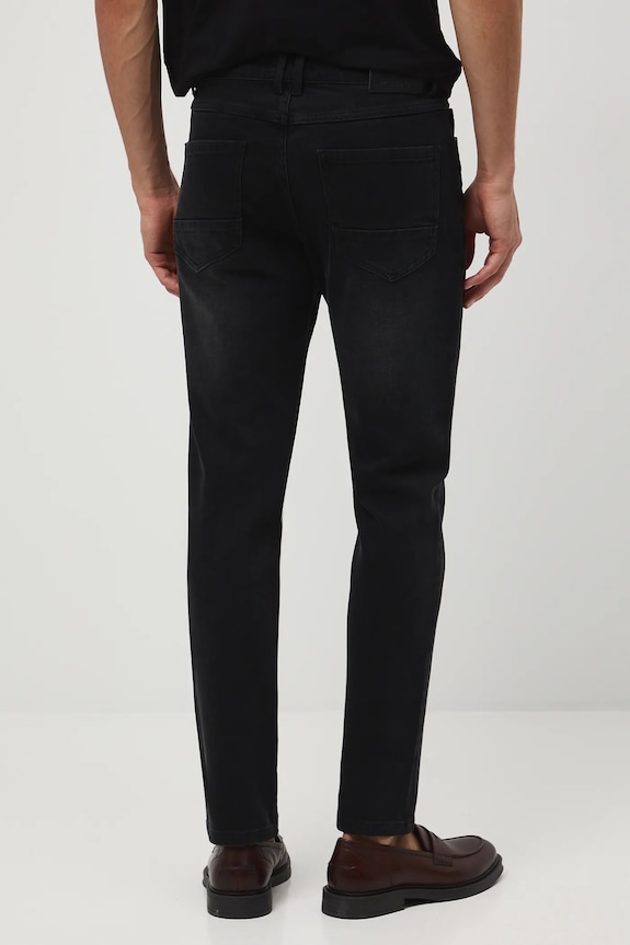 Odzież Jeansy męskie slim z efektem sprania RW25-SJM305 czarny