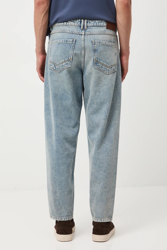 Odzież Jeansy bawełniane męskie loose z efektem sprania RW25-SJM604 niebieski