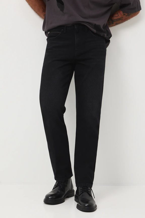 Bavlněné džíny pánské se sepraným efektem černá RW25-SJM605