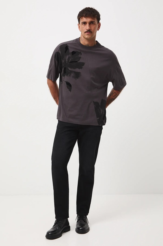 Bavlněné džíny pánské se sepraným efektem RW25-SJM605 černá RW25