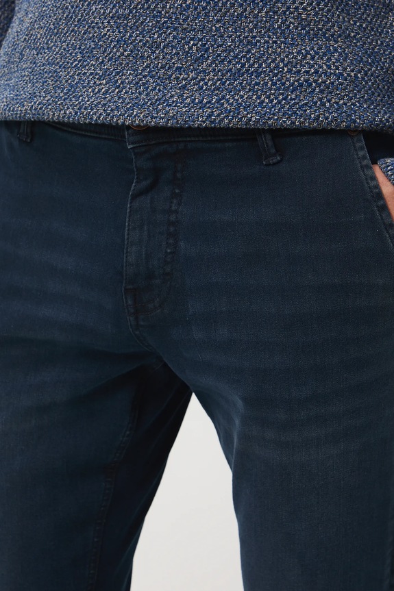 Jeansy bawełniane męskie z elastanem slim granatowy RW25-SJM704