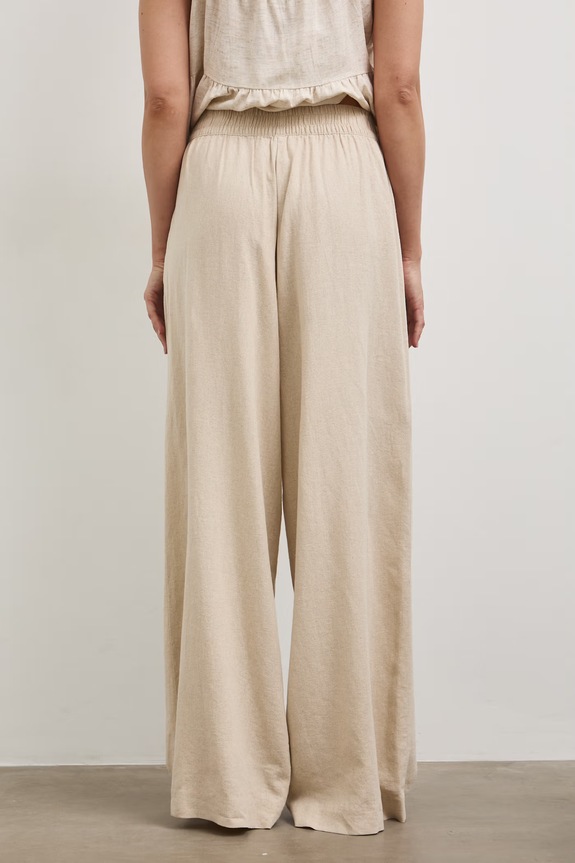 Odzież Spodnie damskie wide leg z lnem RW25-SPD101 beżowy