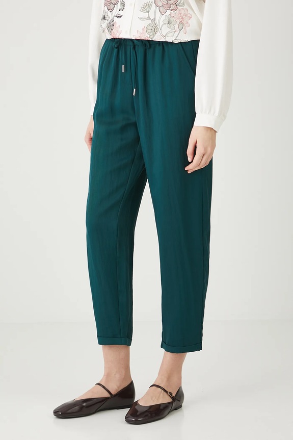 Spodnie damskie chino gładkie zielony RW25-SPD104