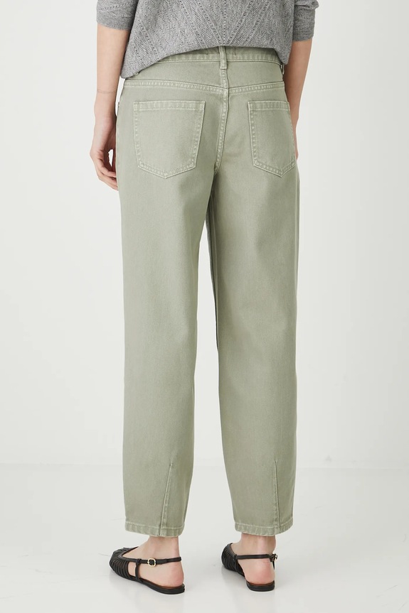 Odzież Jeansy bawełniane damskie slouchy z efektem sprania RW25-SPD202 zielony