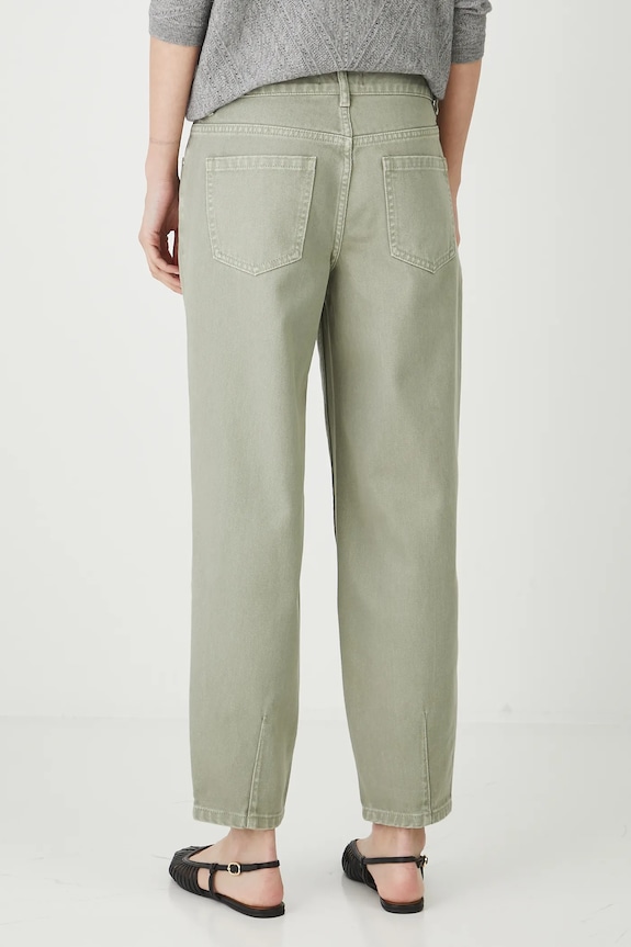 Odzież Jeansy bawełniane damskie slouchy z efektem sprania RW25-SPD202 zielony