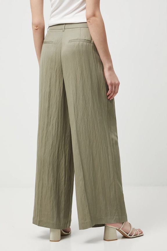 Odzież Spodnie damskie wide leg gładkie RW25-SPD300 zielony