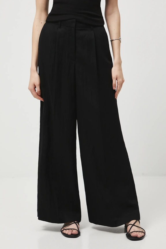 Kalhoty dámské wide leg jednobarevné RW25-SPD300 černá RW25