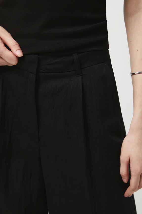 Kalhoty dámské wide leg jednobarevné černá RW25-SPD300