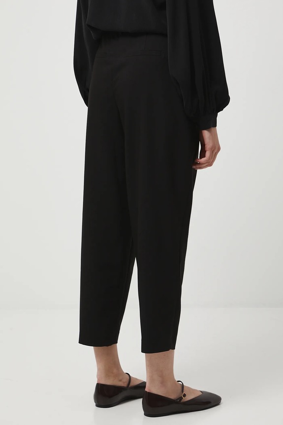 Odzież Spodnie damskie slouchy gładkie RW25-SPD304 czarny
