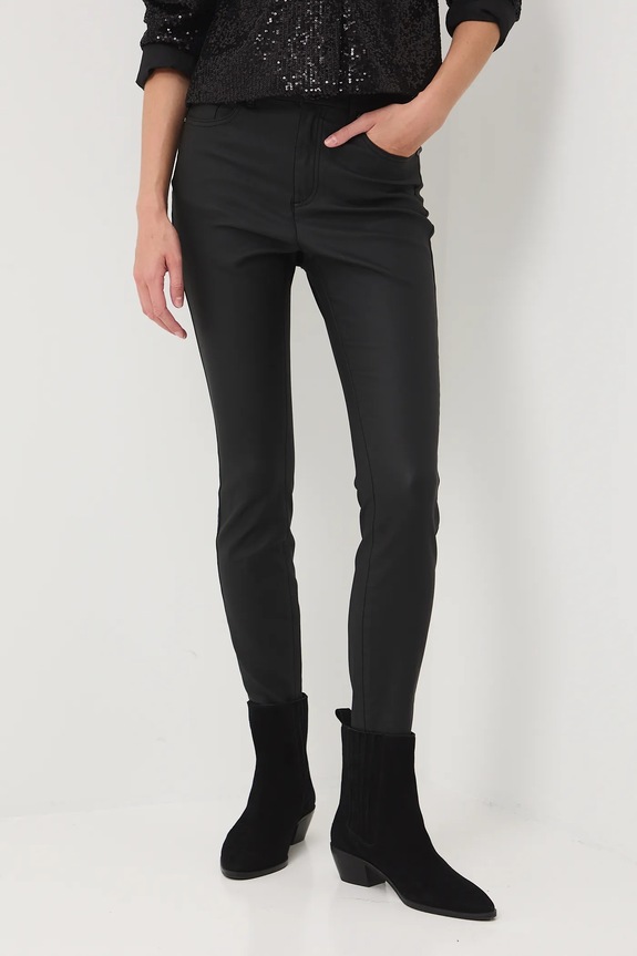 Odzież Spodnie damskie skinny woskowane RW25-SPD700 czarny