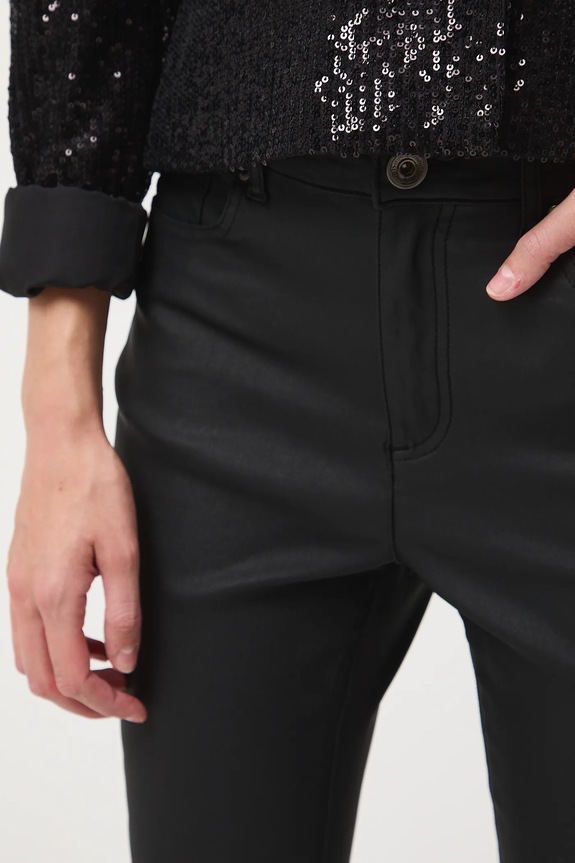 Spodnie damskie skinny woskowane RW25-SPD700 czarny