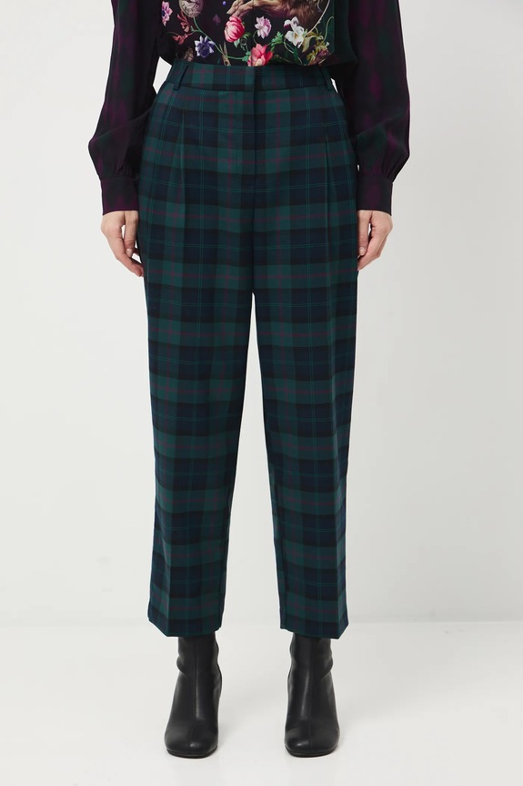 Spodnie damskie carrot w kratę tkanina multicolor RW25-SPD905