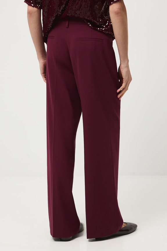 Odzież Spodnie damskie wide leg gładkie RW25-SPDA01 bordowy