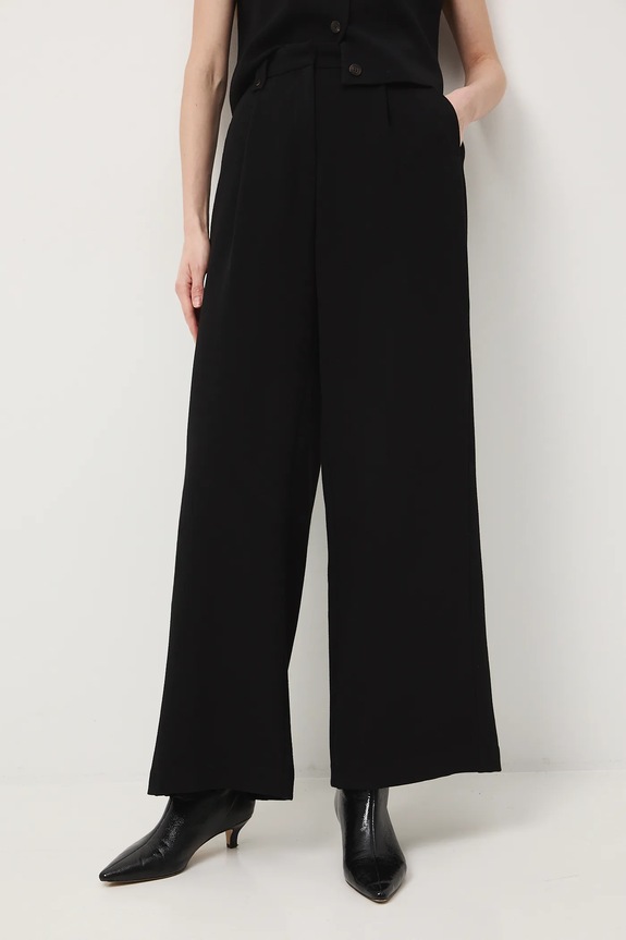 Kalhoty dámské wide leg, s viskózou RW25-SPDB01 černá RW25
