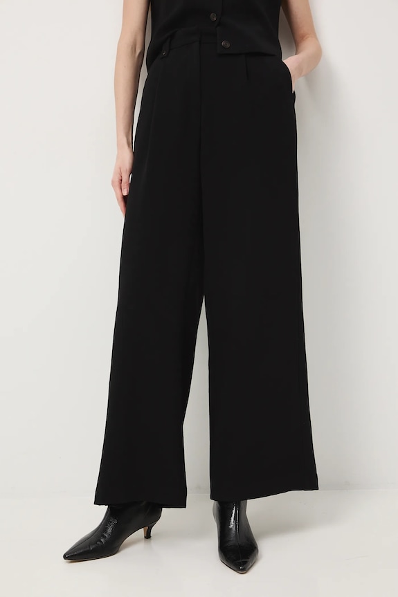Kalhoty dámské wide leg, s viskózou RW25-SPDB01 černá RW25