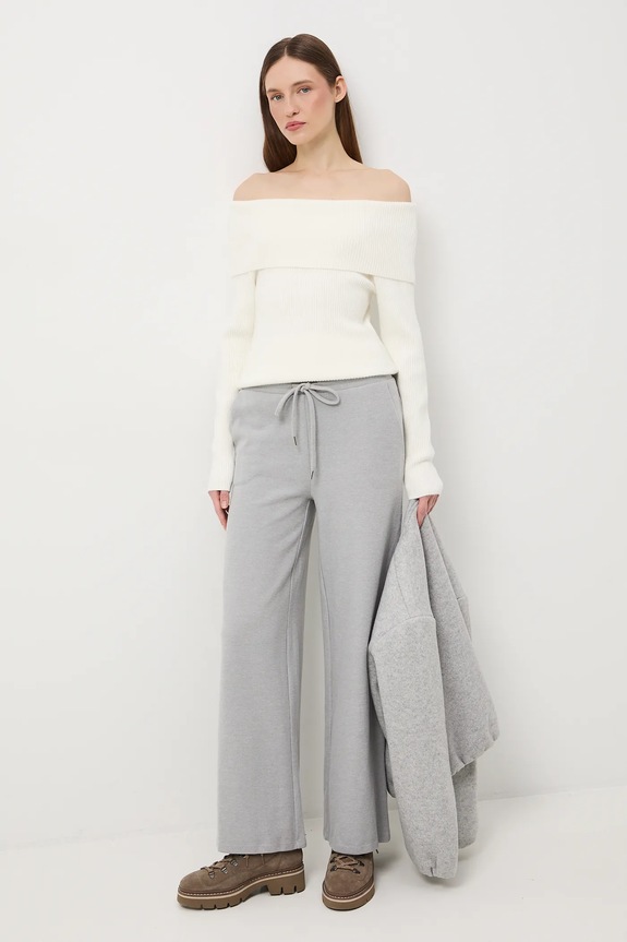 Tepláky wide leg melanžé RW25-SPDB03 sivá RW25