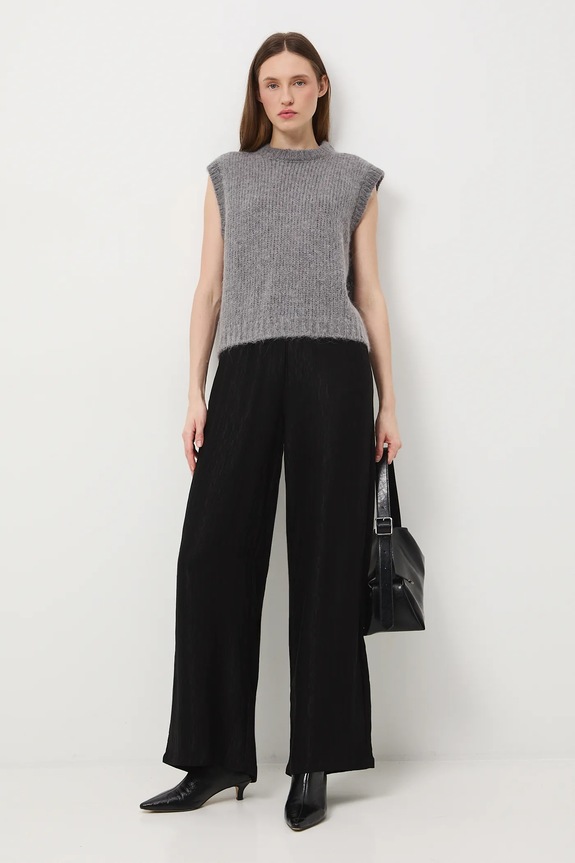 Nohavice wide leg medium čierna RW25-SPDB06