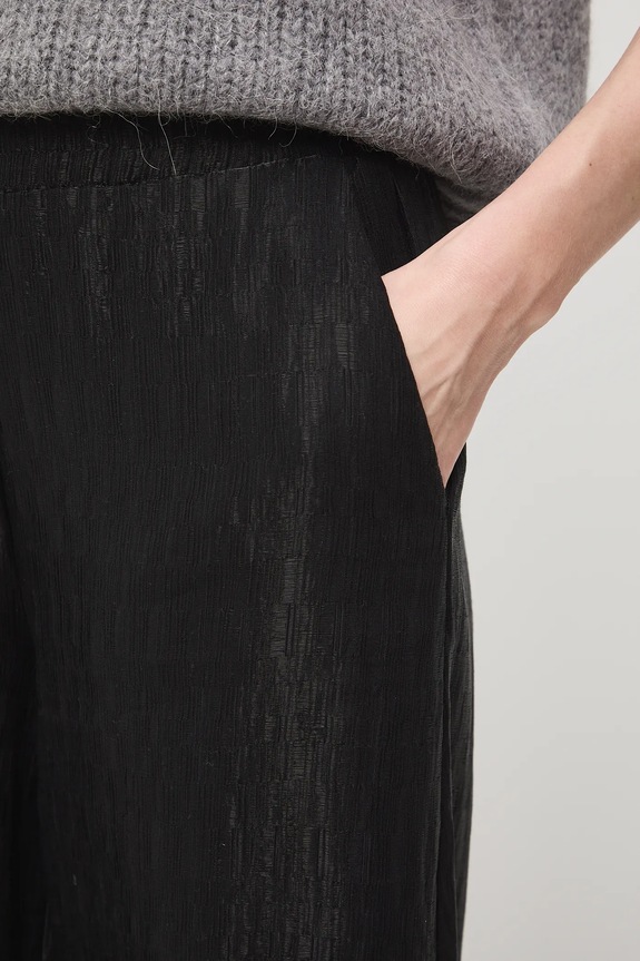 Nohavice wide leg RW25-SPDB06 čierna