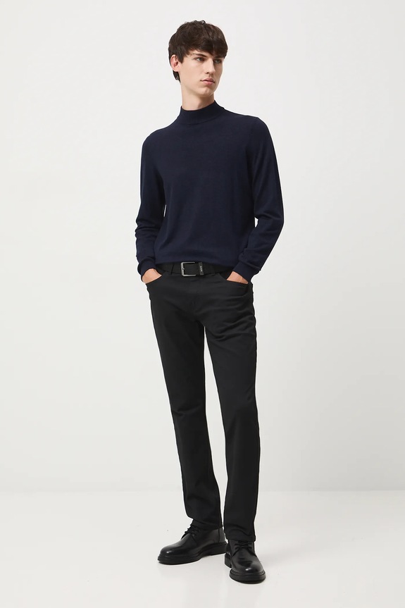 Kalhoty pánské regular, s jemným vzorem RW25-SPM050 černá RW25