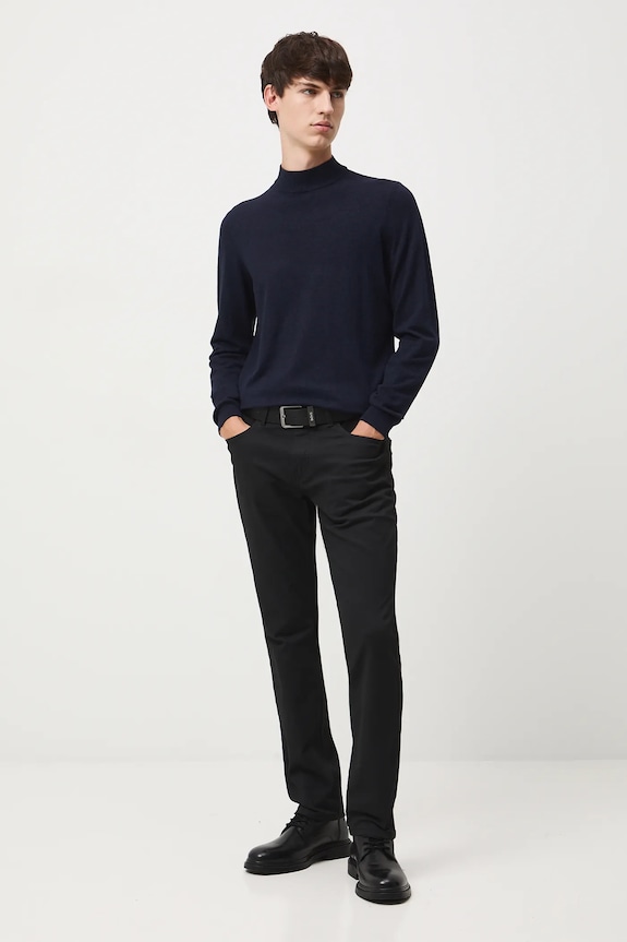 Kalhoty pánské regular, s jemným vzorem RW25-SPM050 černá RW25