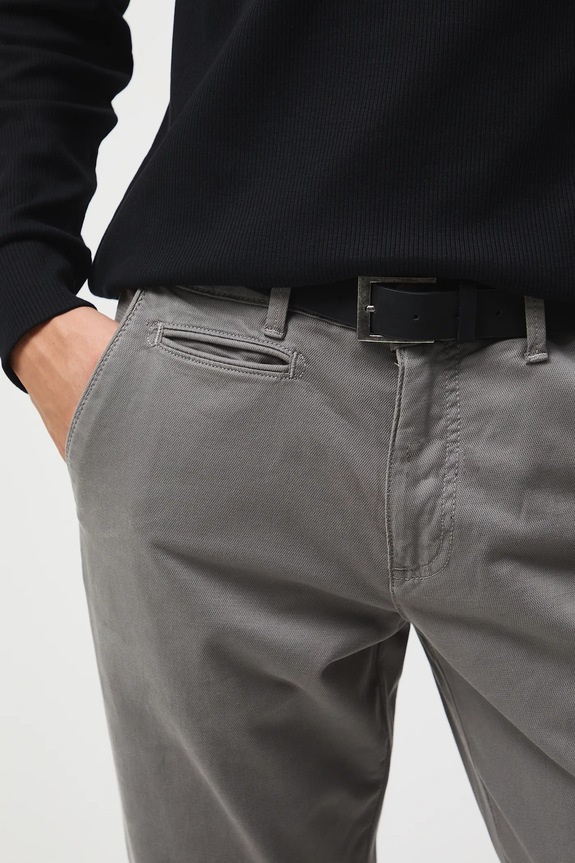 Kalhoty pánské chino bez vzoru šedá RW25-SPM051