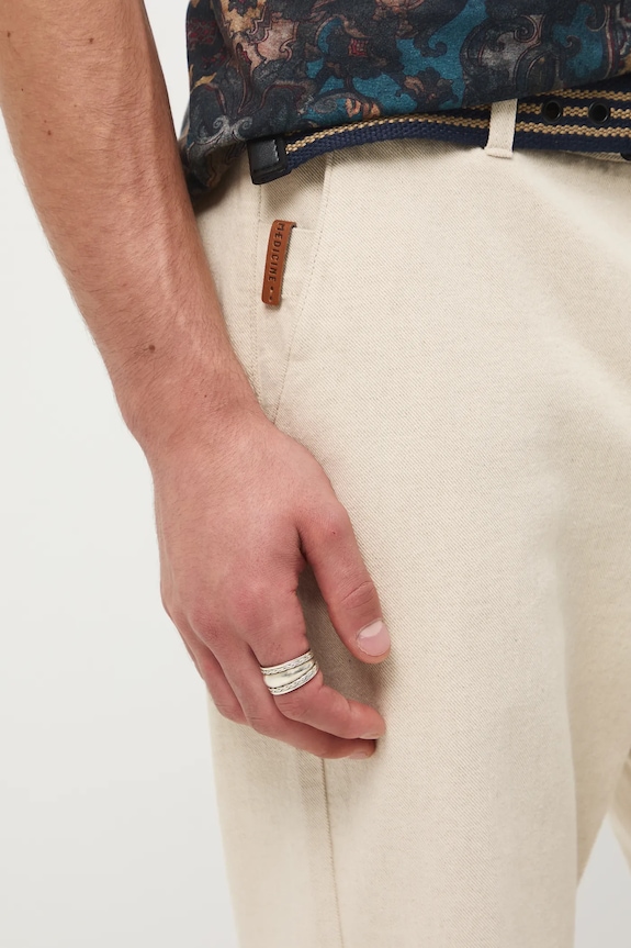 Παντελόνι με λινό μείγμα Medicine RW25-SPM101 μπεζ