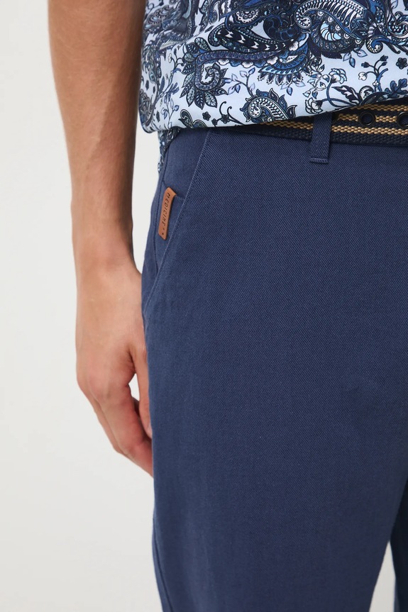 Παντελόνι με λινό μείγμα Medicine RW25-SPM101 σκούρο μπλε