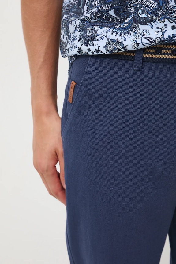 Παντελόνι με λινό μείγμα Medicine RW25-SPM101 σκούρο μπλε