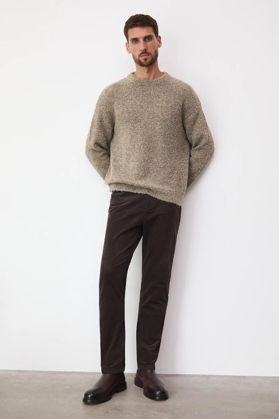 Medicine pantaloni de catifea cord drept maro RW25-SPM902